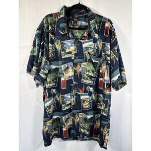 Emergency Exit Shirt Size XLHawaiian drinks cocktail theme short sleeve button